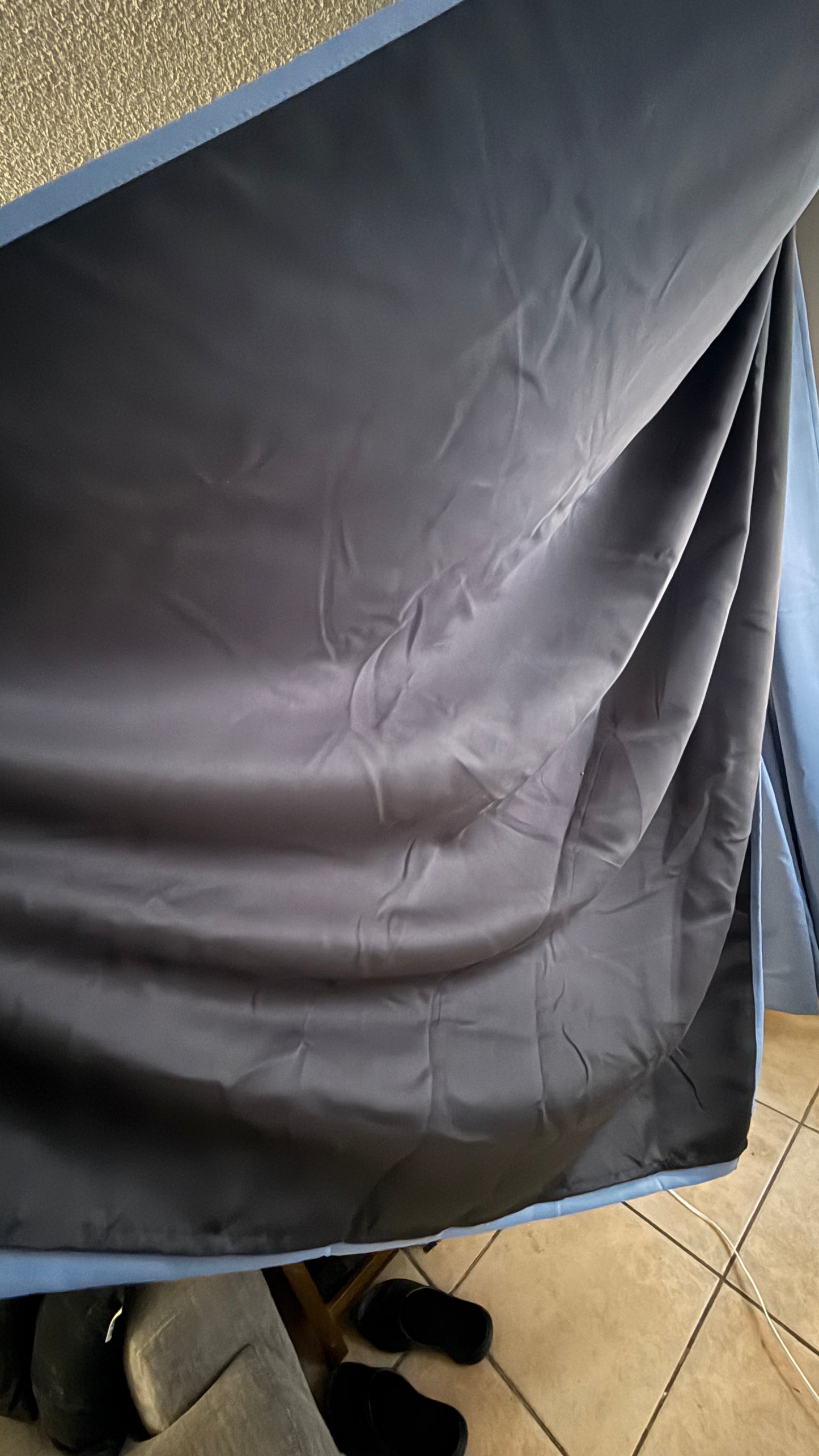 NICETOWN 100% Blackout Curtains Stone Blue 84” Long Thermal Insulated Drapes Pair 70x84