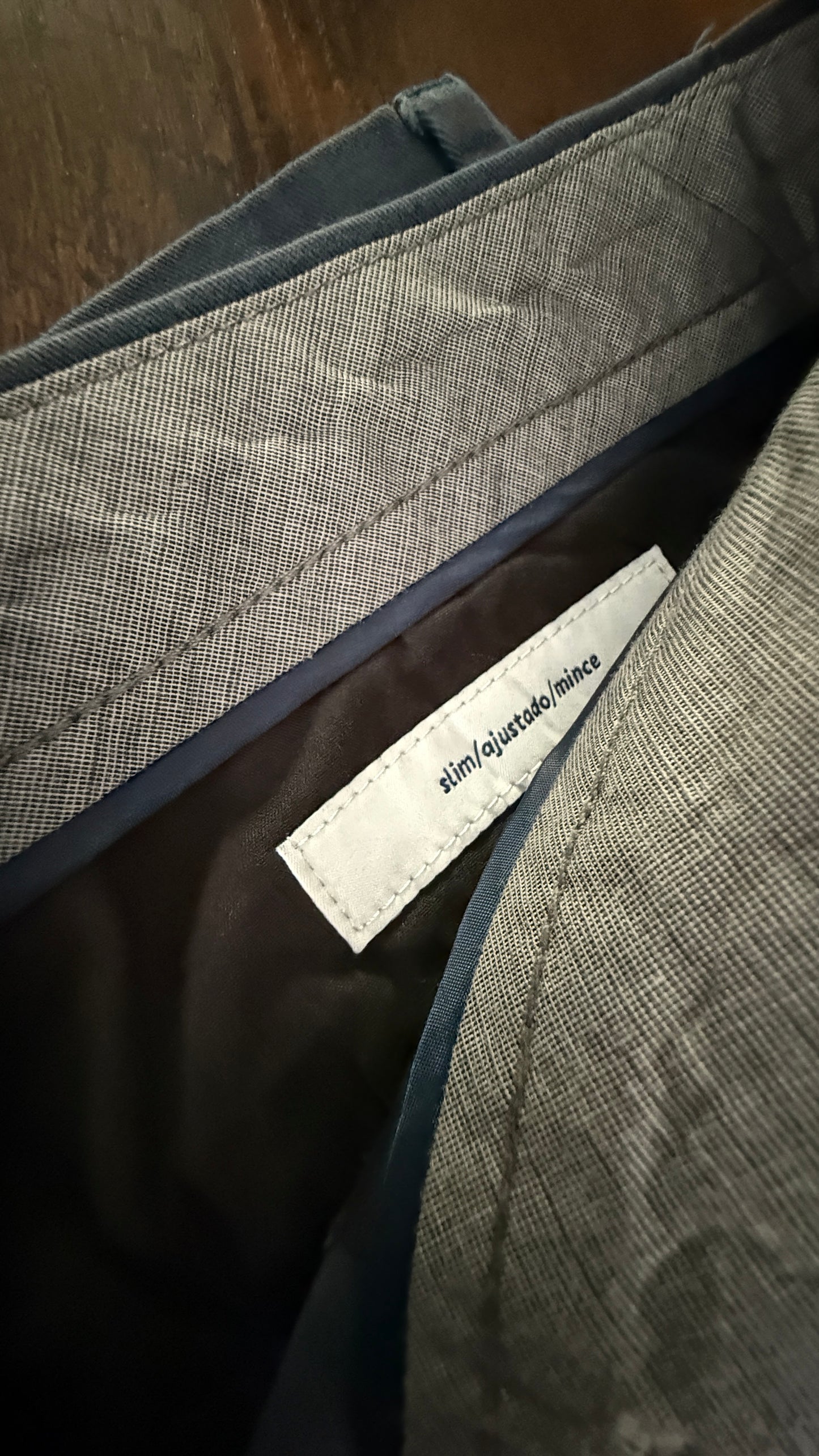 Amazon Essentials Men’s Slim Fit Chino Pants Blue Gray 33x30 Tailored