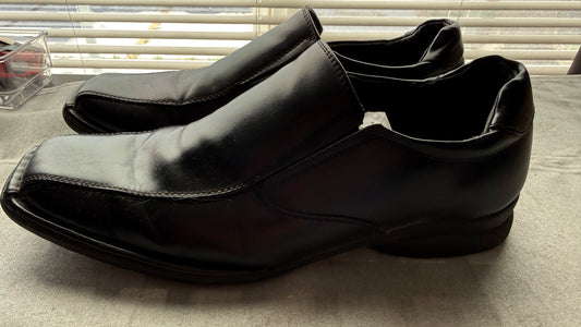 Dexter Men’s Black Slip On Dress Shoes Size 10 Square Toe Comfort Loafers