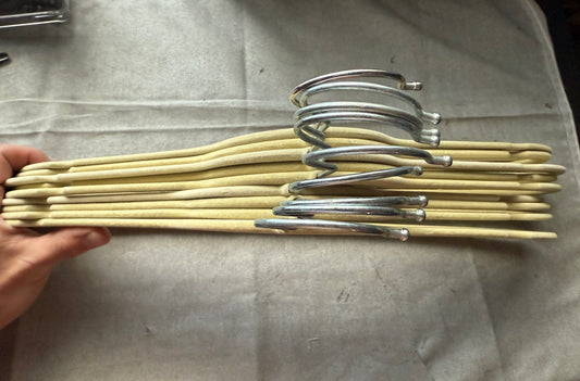 9 Khaki Beige Felt Clothing Hangers