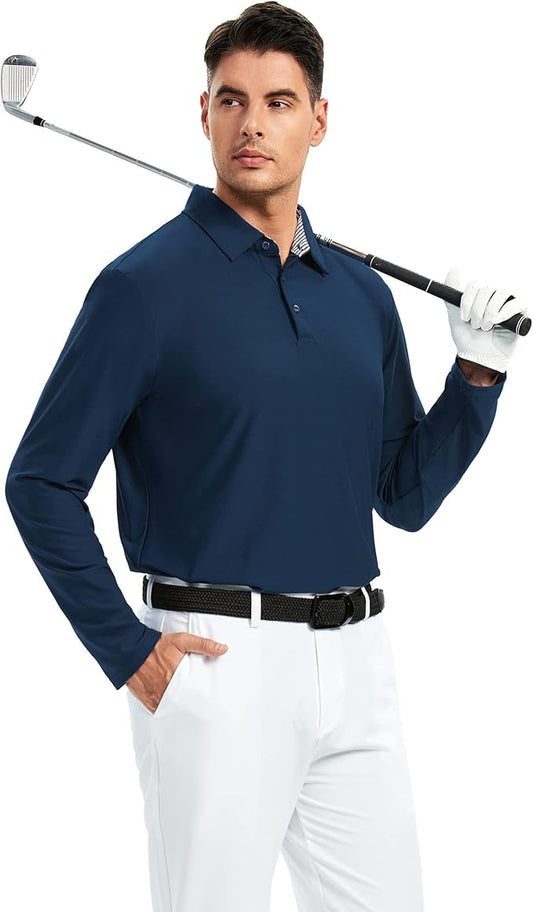 Alex Vando Mens Golf Shirt Moisture Wicking Quick-Dry Short Sleeve Casual Polo