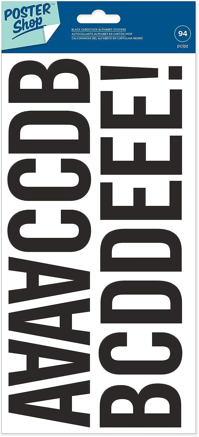 Alphabet Stickers Cardstock Poster Shop American Crafts Alpha Black 345590