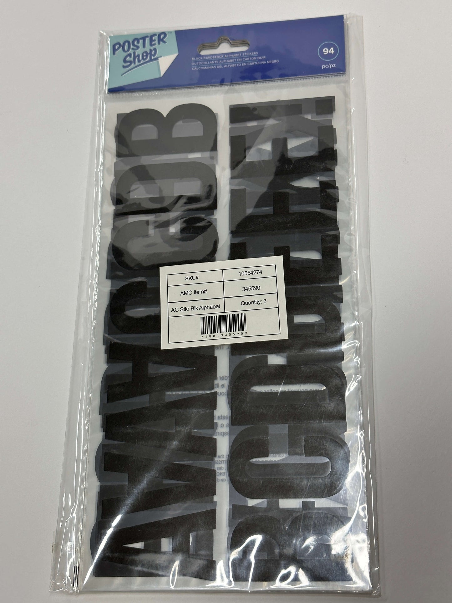 Alphabet Stickers Cardstock Poster Shop American Crafts Alpha Black 345590