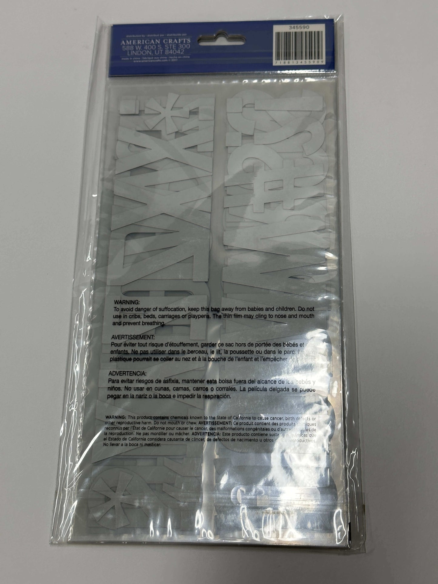 Alphabet Stickers Cardstock Poster Shop American Crafts Alpha Black 345590