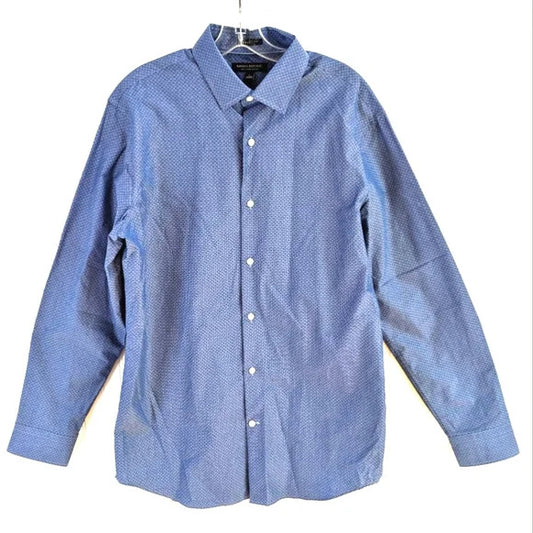 Banana Republic GeoBlue Button-Up Mens Shirt sz Large