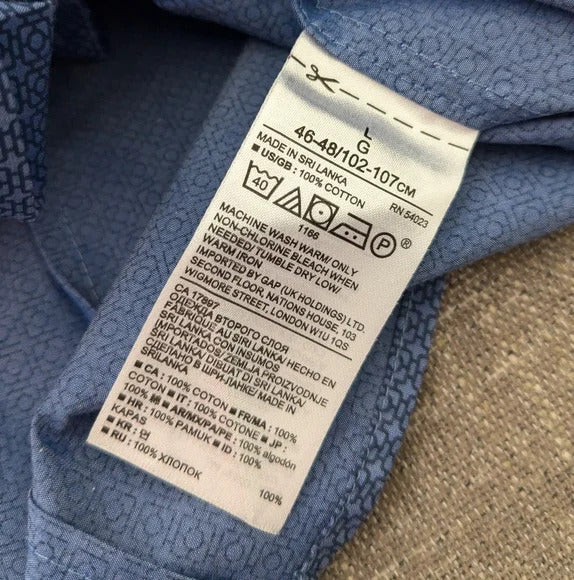Banana Republic GeoBlue Button-Up Mens Shirt sz Large