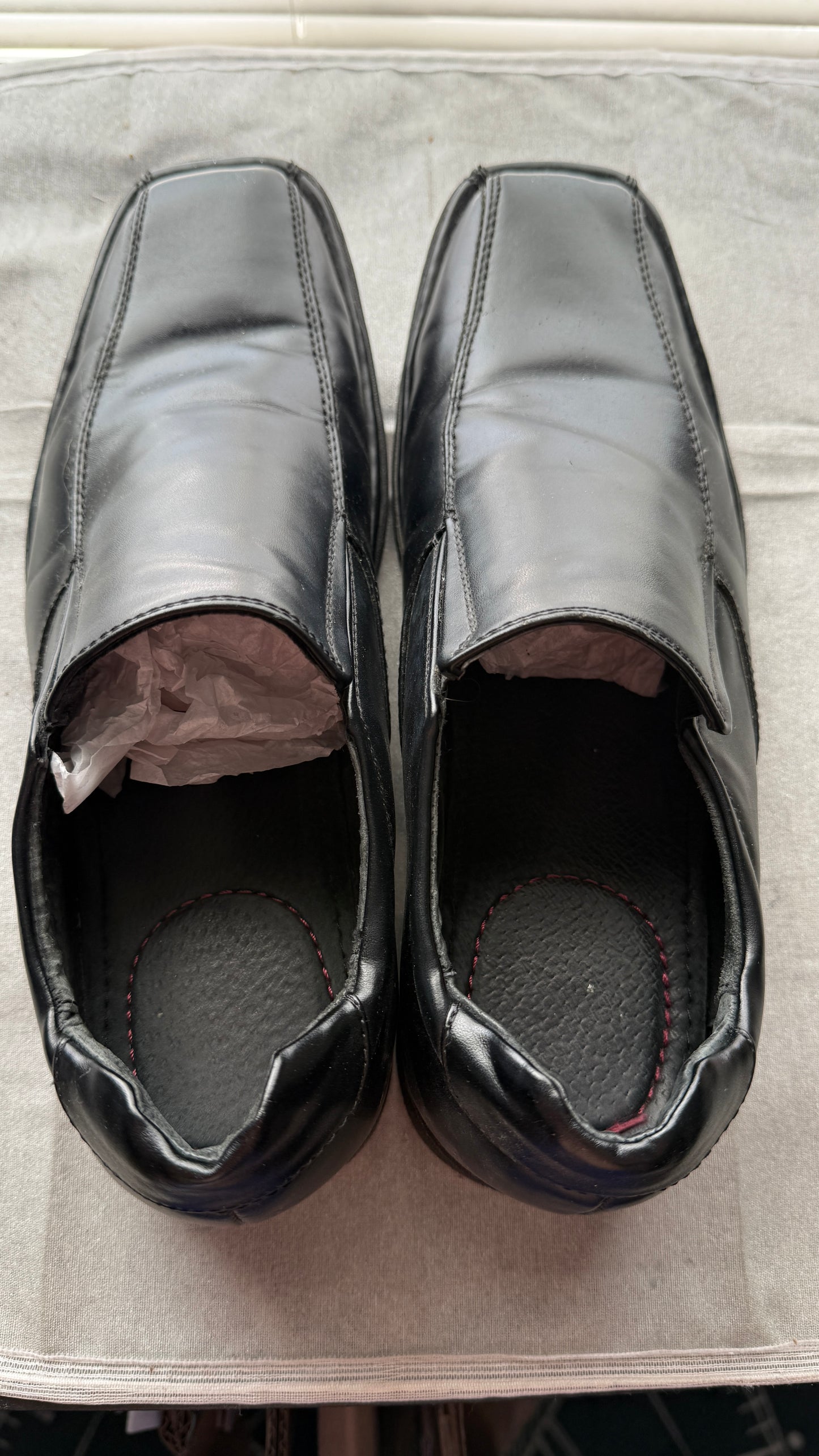 Dexter Men’s Black Slip On Dress Shoes Size 10 Square Toe Comfort Loafers