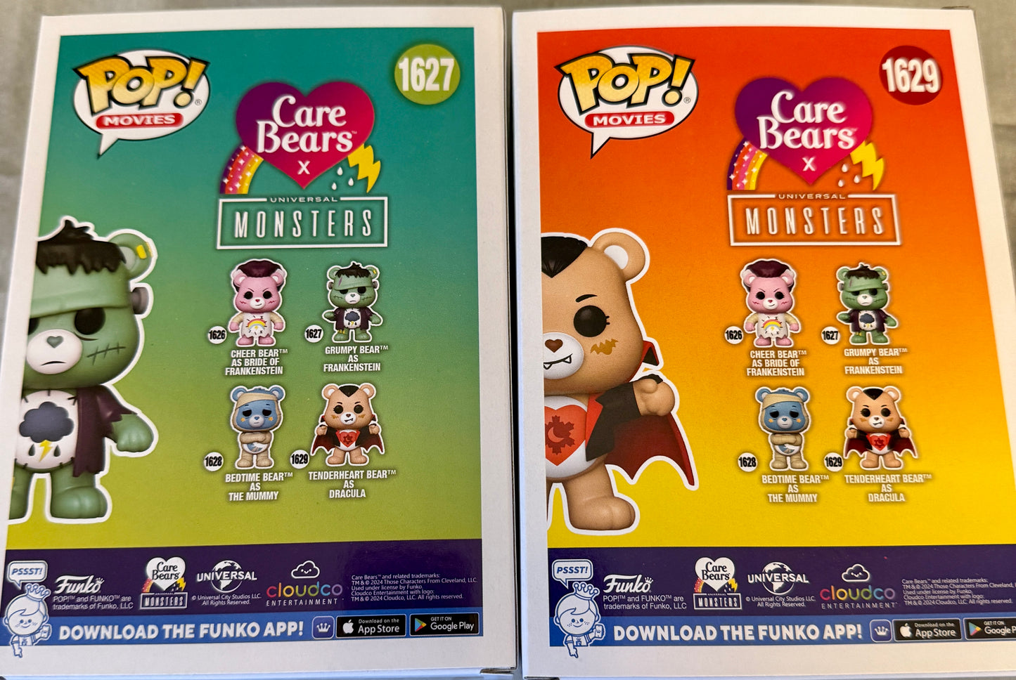 Care Bears x Universal Monsters: Tenderheart as Dracula, Grumpy as Frankenstein