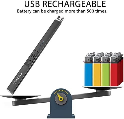 Rechargeable Electric Lighter Arc USB Candle BBQ Electronic Flameless Plasma US