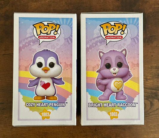 Funko Pop! Care Bear Cousins Bright & Cozy Heart Set of 2 Mint with Protectors