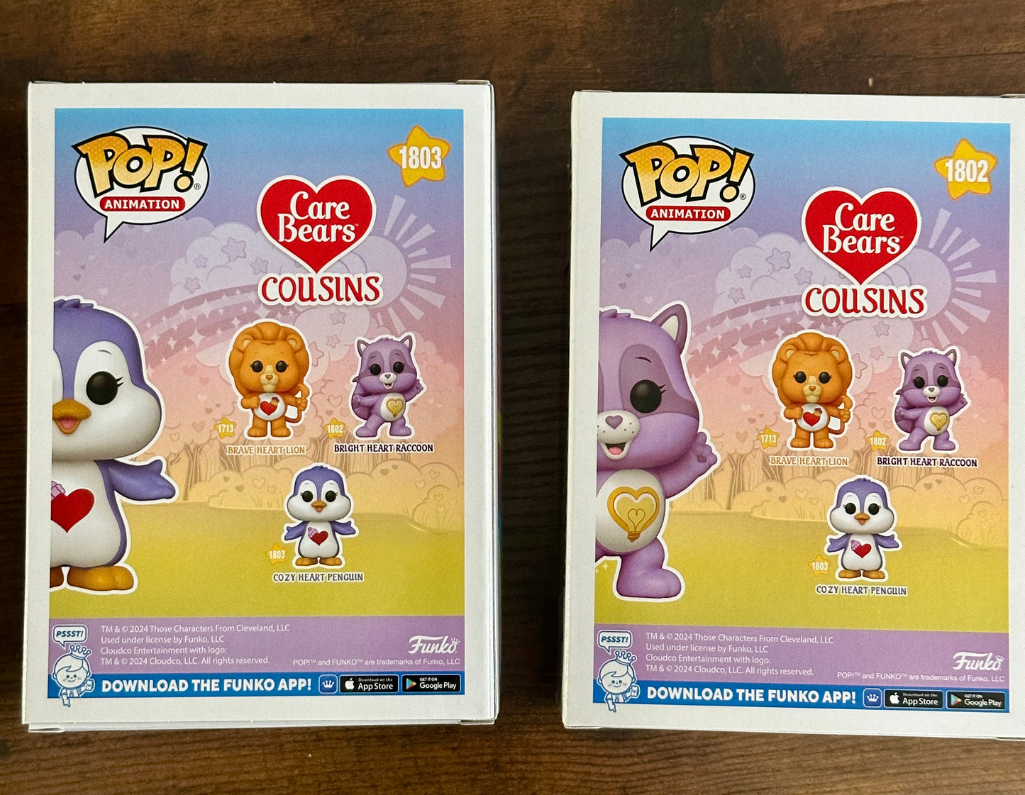 Funko Pop! Care Bear Cousins Bright & Cozy Heart Set of 2 Mint with Protectors