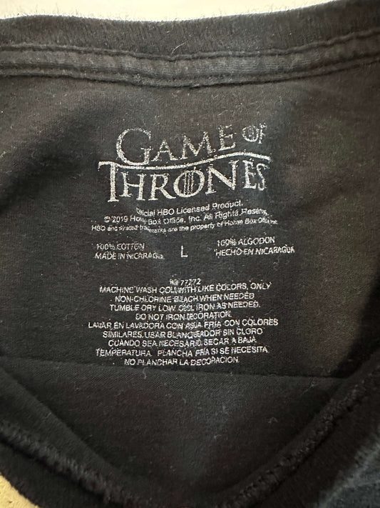 Game of Thrones T-Shirt Men's L Black Short Sleeved I Drink And I Know Things