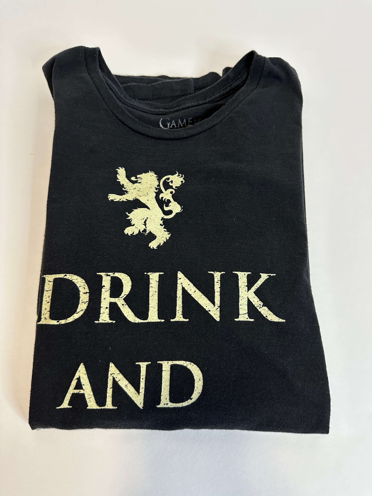 Game of Thrones T-Shirt Men's L Black Short Sleeved I Drink And I Know Things