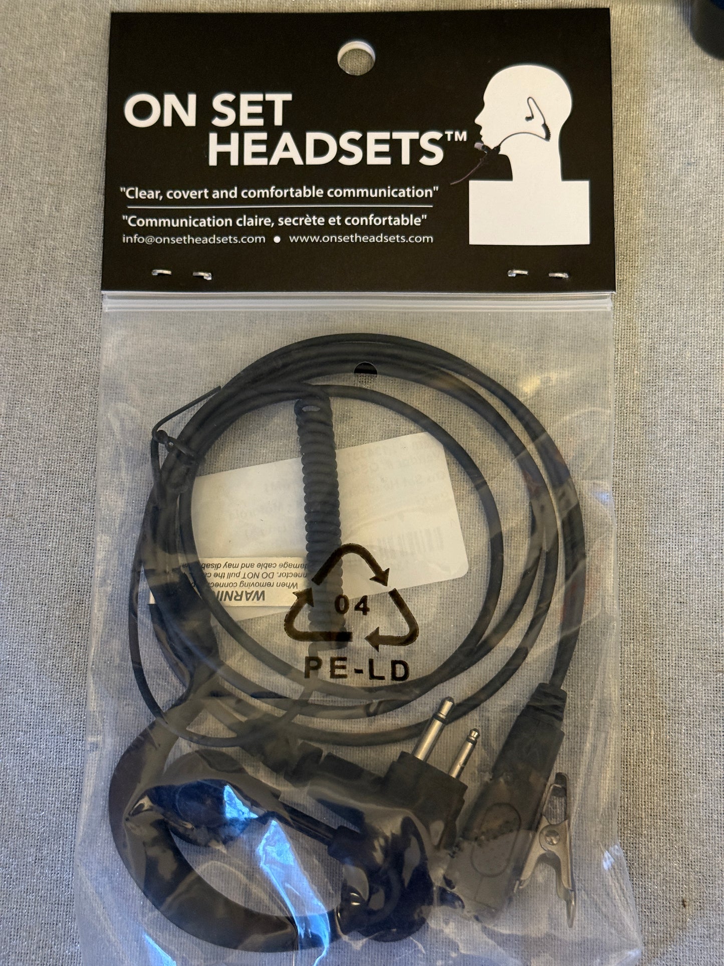 Ghook Motorola G-shaped ear hook w. double line PTT Onset Headsets Surveillance