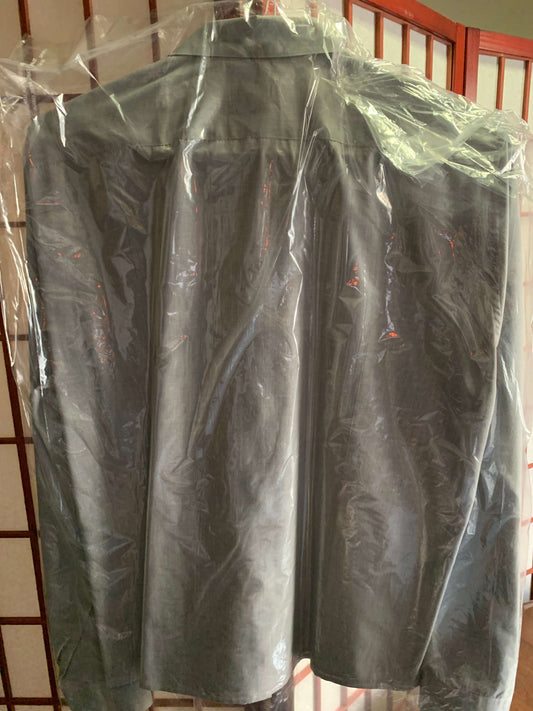 H&M Long Sleeve Button Down Dress Shirt Grey Casual Classic Fit XL Easy Iron