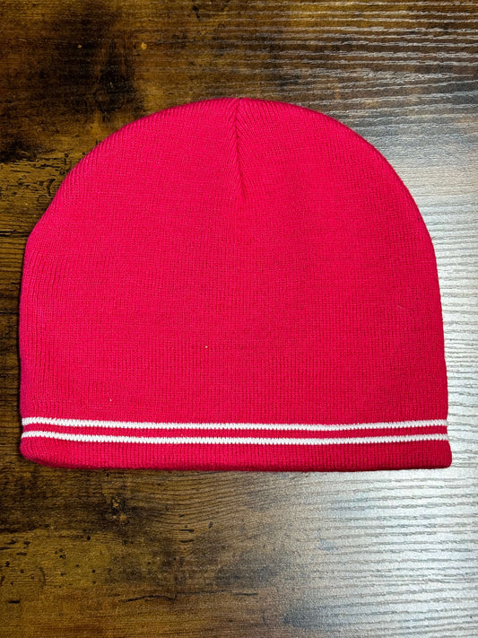 Sport-Tek Spectator Pink White Beanie STC20 OS Striped Acrylic Warm Cozy Comfy
