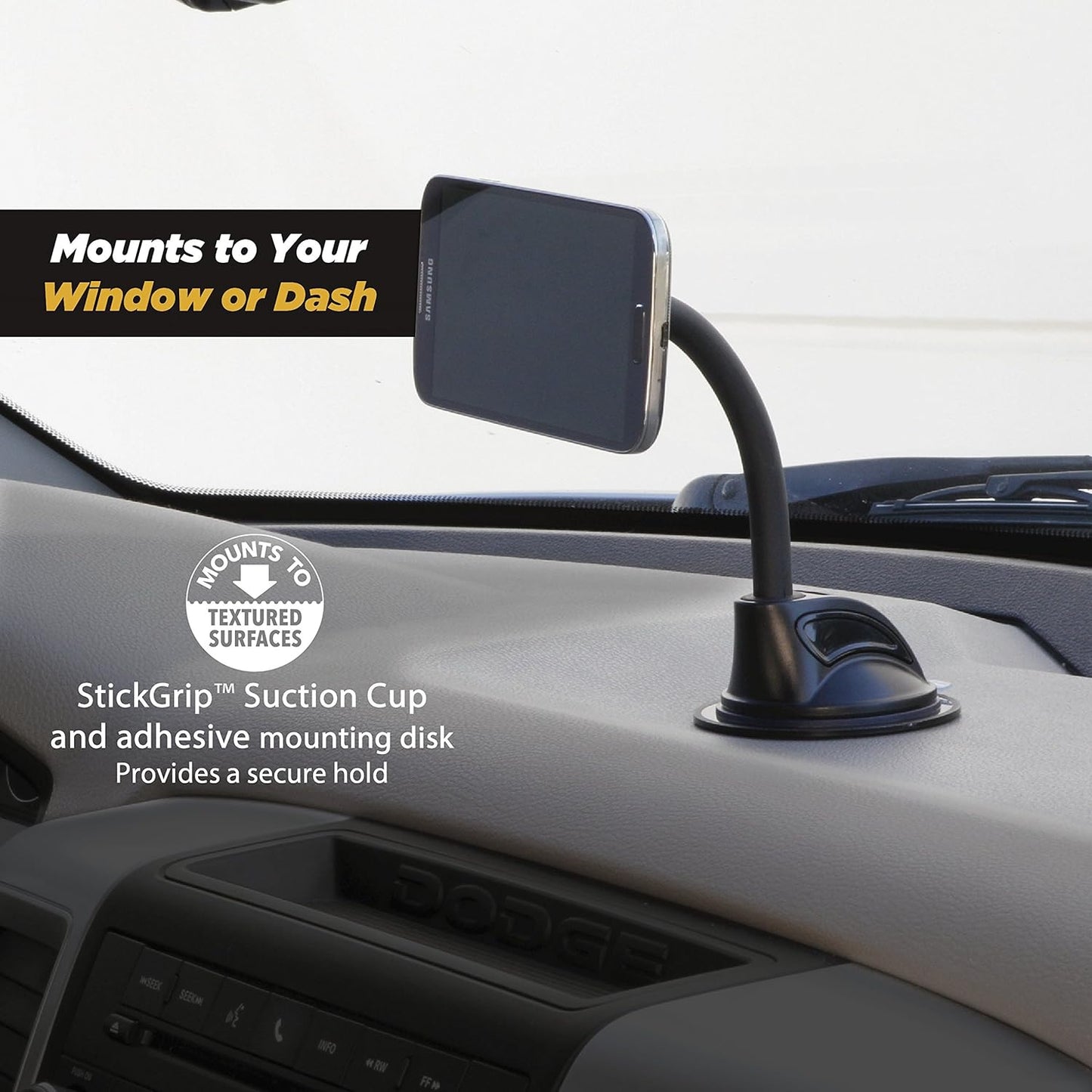 MagicMount Magnetic Car Phone Holder Strong; Mount, Base ONLY - NO MAGNET attach