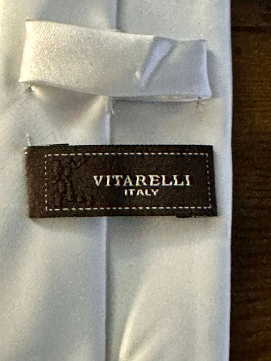 Giovanni Vitarelli Italy Men's Solid Tie 100 microfiber white