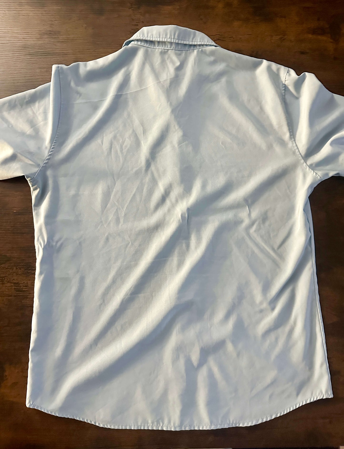 Men's Muscle Fit Dress Shirts Short Sleeve Athletic Fit Button Down Shirt Blue