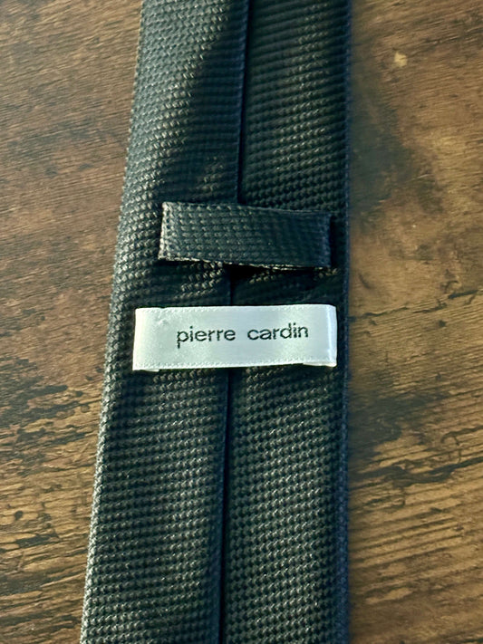 Pierre Cardin Textured 100 polyester Men's solid Black Tie