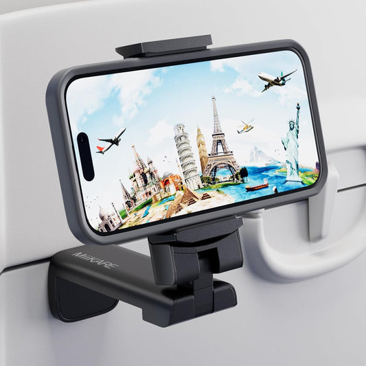 MiiKARE Airplane Travel Essentials Phone Holder, Universal Handsfree Phone Mount
