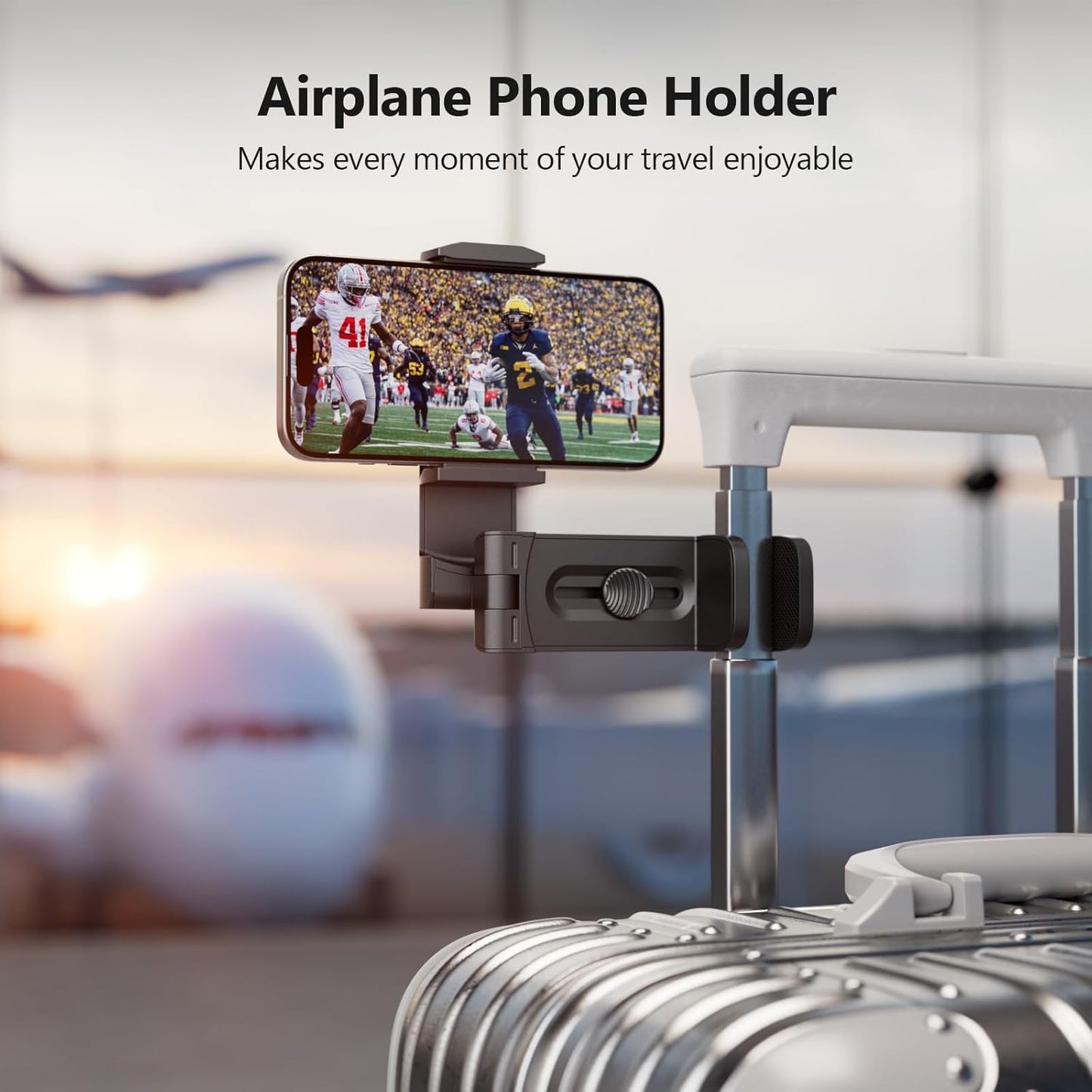 MiiKARE Airplane Travel Essentials Phone Holder, Universal Handsfree Phone Mount