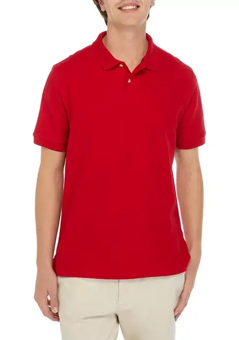 Men's Short Sleeve Polos (Various, Medium & Large - Black, Red, Navy)