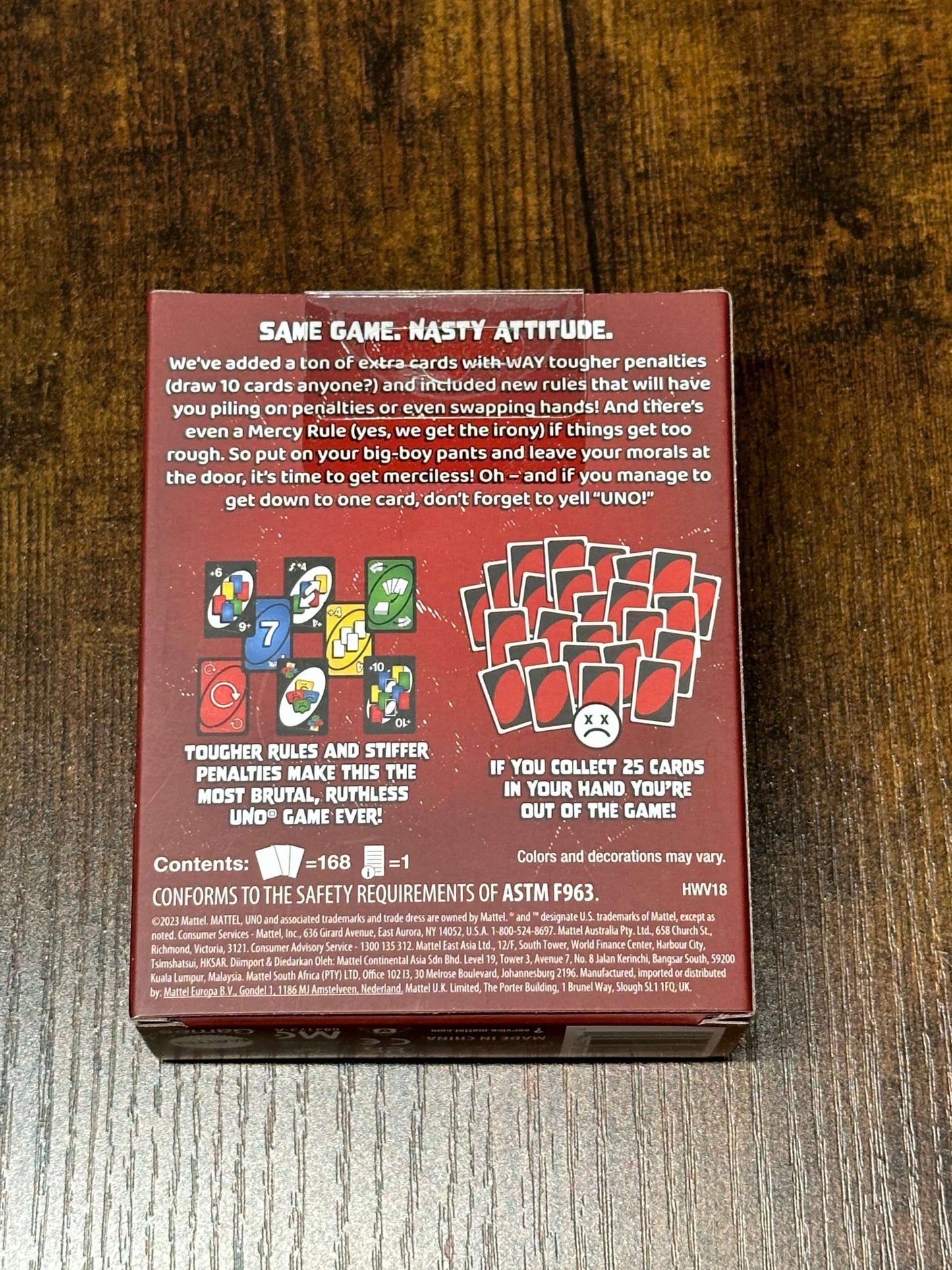 UNO Show ‘em No Mercy Card Game Mattel Games Adults & Family Night Tougher