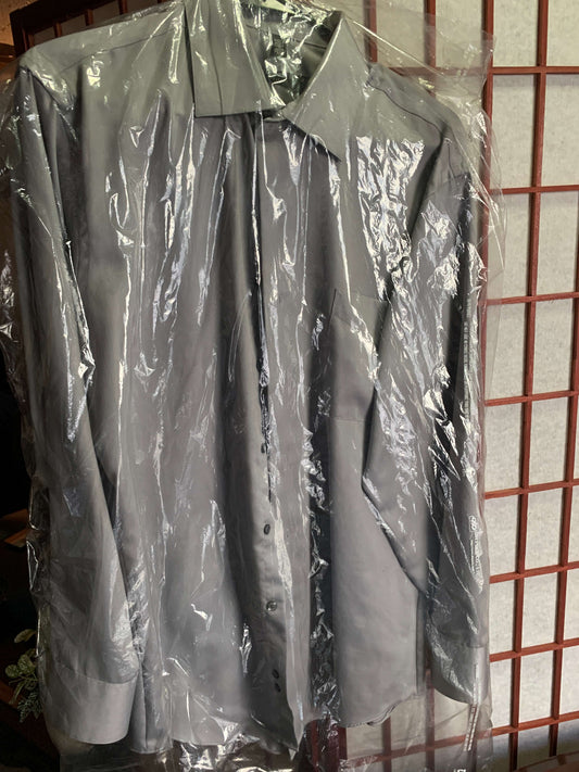 Dress Shirt Button-Down Formal Long Sleeve Collared Poplin (Check Descriptions)