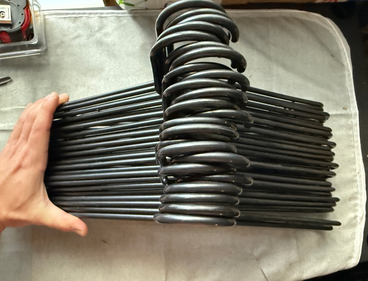 12 Black Plastic Clothes Hangers