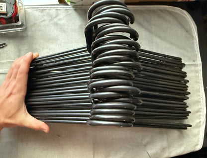 12 Black Plastic Clothes Hangers