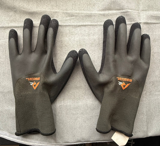 Ridgecut Waterproof Work Gloves One Size Fits All Textured Grip Utility Gardening Pair