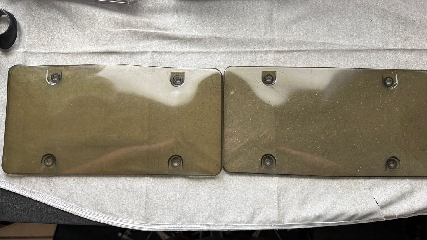 2 Pcs Tinted Unbreakable License Plate Covers