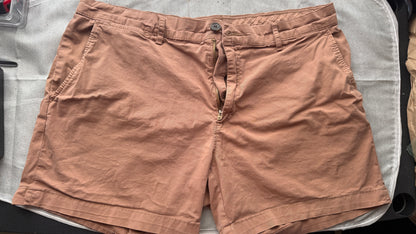 Goodthreads Men’s Chino Shorts Brown Casual Flat Front Size 34