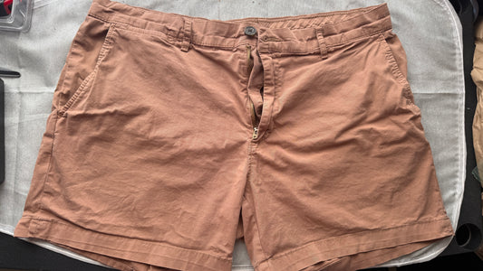 Goodthreads Men’s Chino Shorts Brown Casual Flat Front Size 34