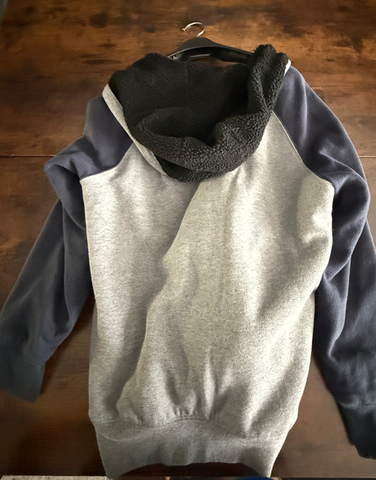 Fox Racing Sherpa Lined Full Zip Hoodie Gray Black Men’s Large Fleece Jacket