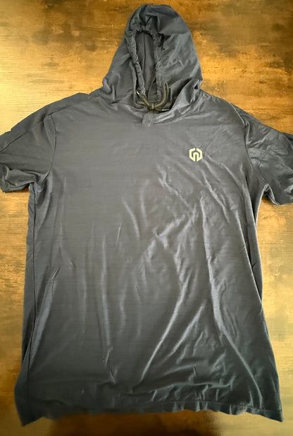 Men’s Athletic Short Sleeve Hooded Performance Shirts Bundle Lot 3 Large