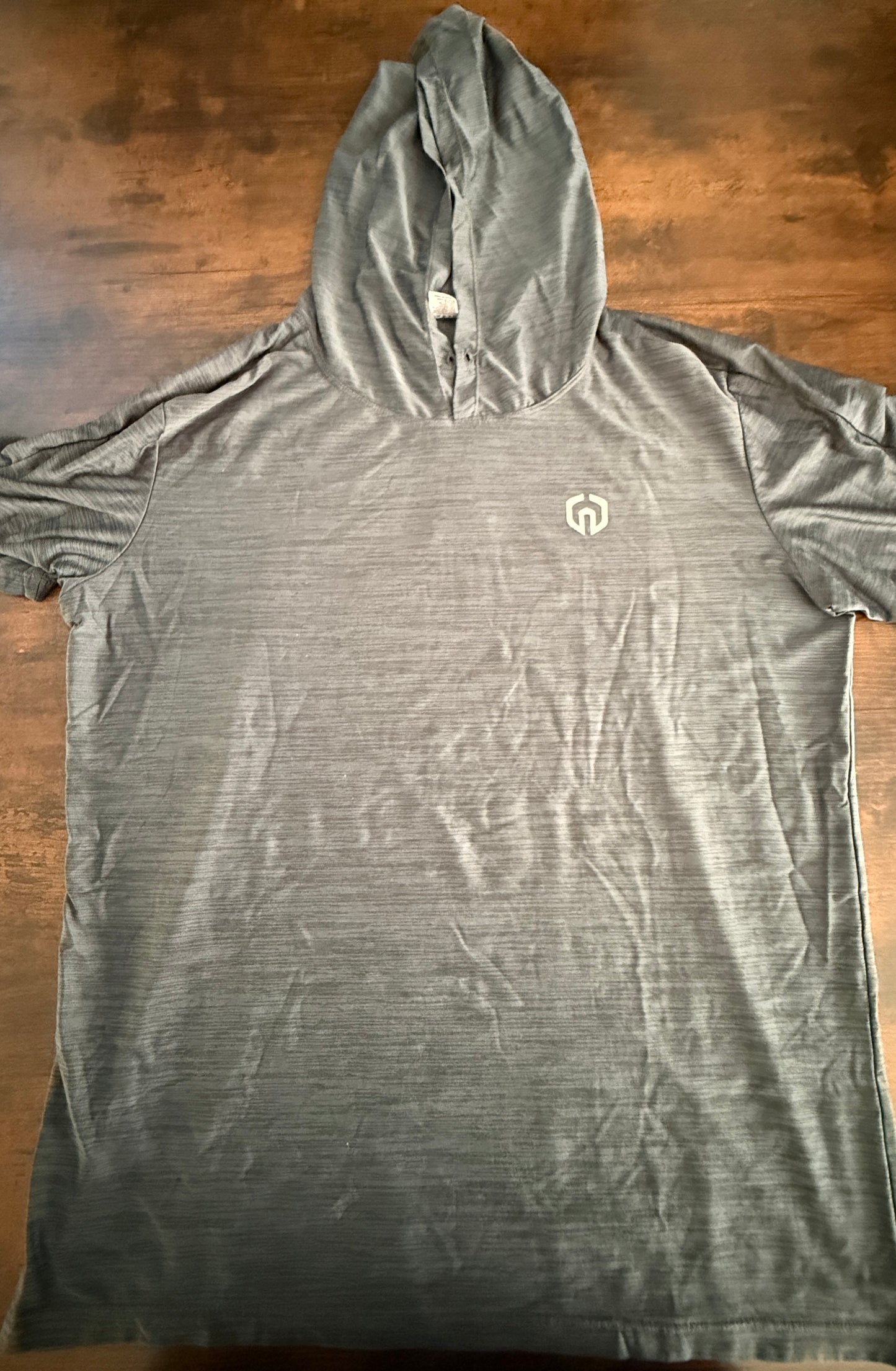 Men’s Athletic Short Sleeve Hooded Performance Shirts Bundle Lot 3 Large