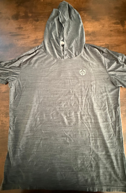 Men’s Athletic Short Sleeve Hooded Performance Shirts Bundle Lot 3 Large