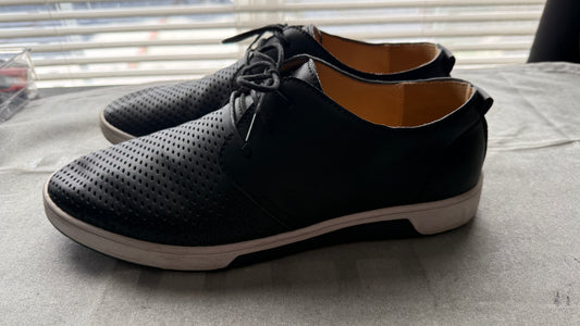 ZZHAP Men’s Black Perforated Casual Dress Shoes Size 10 Lightweight Lace Up