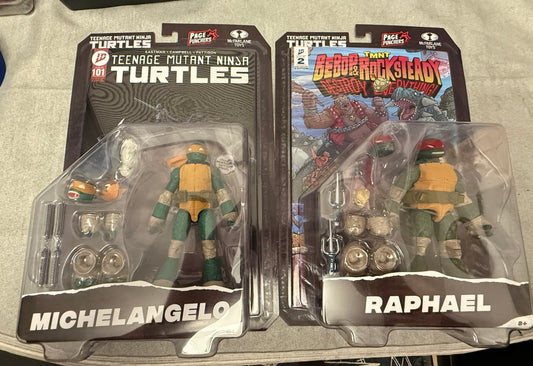 McFarlane Teenage Mutant Ninja Turtles Page Punchers Figures Raph & Mikey Bundle IDW
