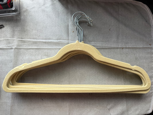 9 Khaki Beige Felt Clothing Hangers