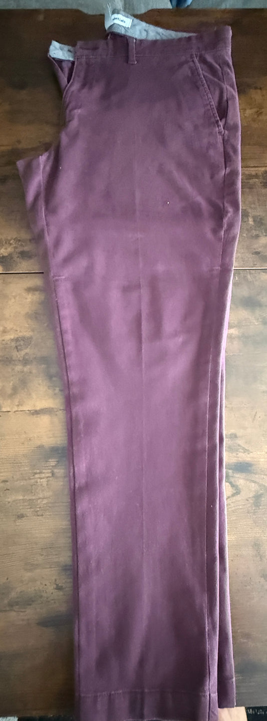 Amazon Essentials Men’s Slim Fit Chino Pants Burgundy Wine Red 34x30 Tailored