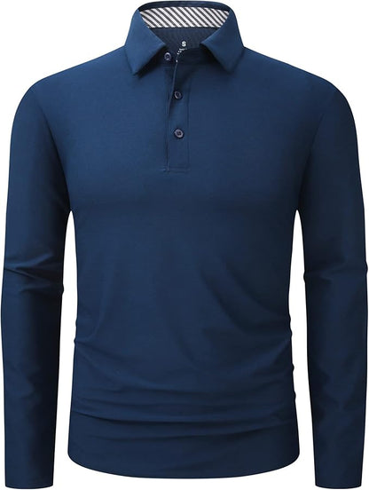 Alex Vando Mens Golf Shirt Moisture Wicking Quick-Dry Short Sleeve Casual Polo