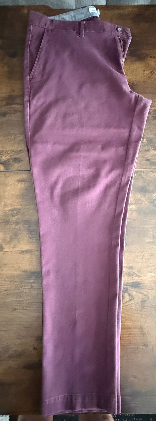 Amazon Essentials Men’s Slim Fit Chino Pants Burgundy Wine Red 34x30 Tailored