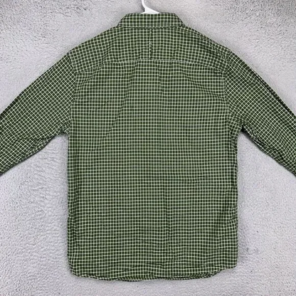 Banana Republic Luxe Flannel Shirt‎ Mens Large Green Check Slim Fit Button Down