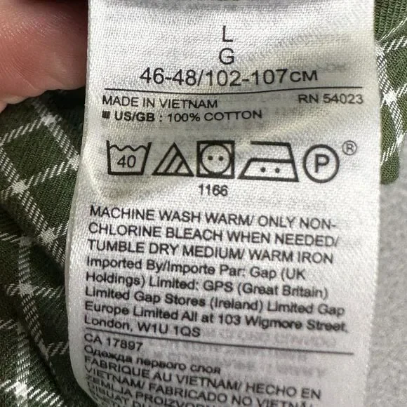 Banana Republic Luxe Flannel Shirt‎ Mens Large Green Check Slim Fit Button Down