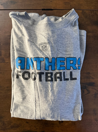 Carolina Panthers Reebok Crew Neck Long Sleeve Shirt Mens Large Grey