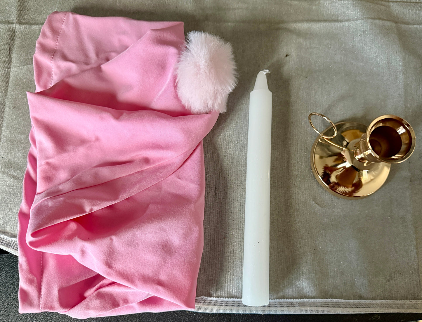 Chuarry Night Sleeping Cap Accessory Pajama Hat White Candle and Candle Holder