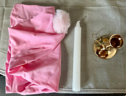 Chuarry Night Sleeping Cap Accessory Pajama Hat White Candle and Candle Holder